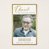 金ゴールド秋ツリー悔やみや弔慰記念写感謝してい真カード (正面)