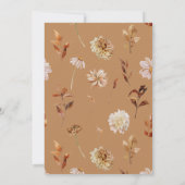 金ゴールド秋テラコッタウォーターカラーフローラ結婚ズ 招待状 (裏面)