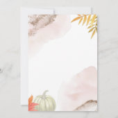 金ゴールド秋パンプキンファースト誕生日招待状 招待状 (裏面)