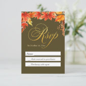 金ゴールド秋フローラメープル離れウェディングRSVP (スタンド正面)
