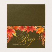 金ゴールド秋メープル離れズウェディングRSVPカード (外部フラット)
