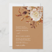 金ゴールド秋モダンの水色テラコッタ結婚ズ 招待状 (正面)