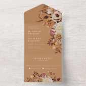 金ゴールド秋結婚フローラ全てを一つの招待状 オールインワン招待状 (内側)