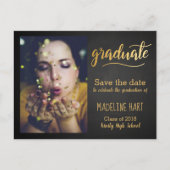 金ゴールド科 | Chalkboard日付写真を保存 案内ポストカード (正面)