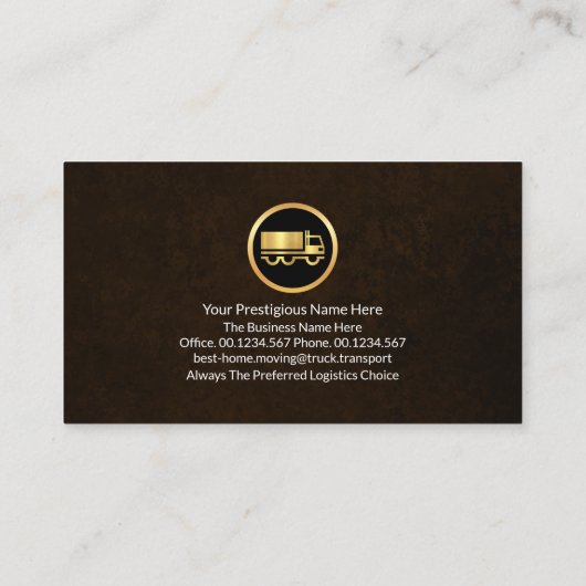 金ゴールド移動ホームボックスの梱包 名刺 (裏面)