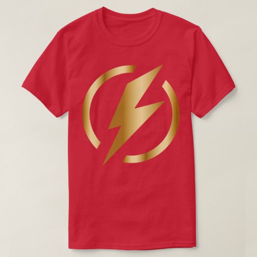 金ゴールド稲妻 Tシャツ (デザイン正面)