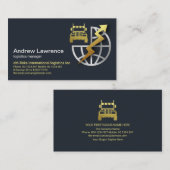 金ゴールド稲妻Silver Globe Logistics CEO創立者 名刺 (正面/裏面)