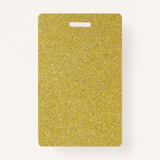 金ゴールド空白のグリッターDIYテンプレートカスタム文字写真 バッジ (裏面)