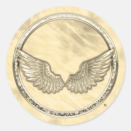 金ゴールド空白のフェイク質加工箔 ラウンドシール (正面)