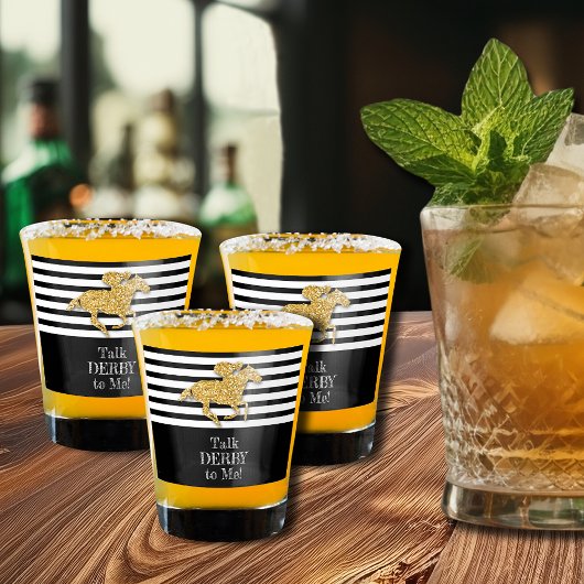 金ゴールド競走馬が私にダービーを話す ショットグラス