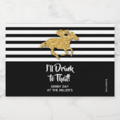 金ゴールド競走馬ダービーデイミニ リキュールボトルラベル (シングルラベル)