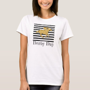 金ゴールド競走馬ダービーデイTシャツ Tシャツ