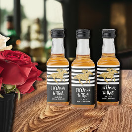 金ゴールド競走馬ブライダルシャワーミニ リキュールボトルラベル