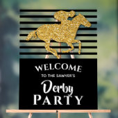 金ゴールド競走馬ブラックストライプダービーウェルカム アクリルサイン (ニュートラル)