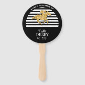 金ゴールド競走馬白黒ストライプ会社 ハンドファン (裏面)