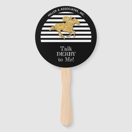 金ゴールド競走馬白黒ストライプ会社 ハンドファン (裏面)