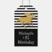 金ゴールド競走馬白黒ストライプ ギフトタグ (正面)