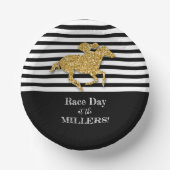 金ゴールド競走馬白黒ストライプ ペーパーボウル (正面)