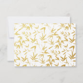 金ゴールド竹が私のメイド・オブ・オーナー(花嫁付き添い人) 招待状 (裏面)