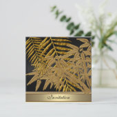 金ゴールド竹離れの誕生日パーティー 招待状 (スタンド正面)