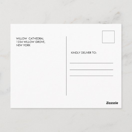 金ゴールド第一聖体写真招待状 ポストカード (裏面)