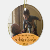 金ゴールド第1回クリスマスニューグランドパ引用文写真 セラミックオーナメント (左)