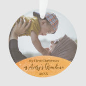 金ゴールド第1回クリスマス新おばあちゃん引用文写真 オーナメント (正面)