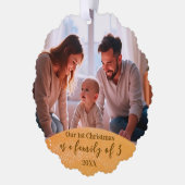 金ゴールド第1期クリスマスファミリー3引用文写真 オーナメントカード (左)