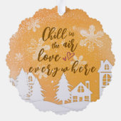 金ゴールド第1期クリスマスファミリー3引用文写真 オーナメントカード (裏面)