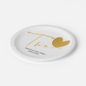 金ゴールド第2誕生日キッズパーティーデコールツー誕生日 ペーパープレート (アングル)