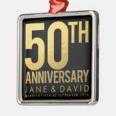 金ゴールド第50記念日のパーソナライズなオーナメント メタルオーナメント (左)