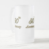 金ゴールド第50記念日 フロストグラスビールジョッキ (正面左)