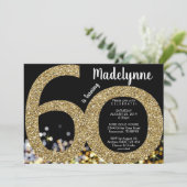 金ゴールド第60誕生日招待状-第50招待状 招待状 (スタンド正面)