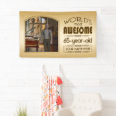 金ゴールド第65誕生日の世界最高ののカスタム写真枠 横断幕 (インサイチュ)