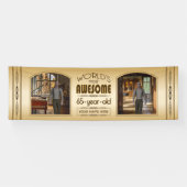 金ゴールド第65誕生日の世界最高ののカスタム写真枠 横断幕 (横)