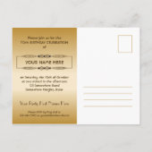 金ゴールド第70誕生日の世界最高ののカスタム写真立て インビテーションポストカード (裏面)