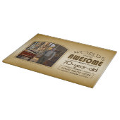 金ゴールド第70誕生日の世界最高ののカスタム写真立て カッティングボード (角)