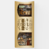 金ゴールド第70誕生日の世界最高ののカスタム写真立て 横断幕 (縦)