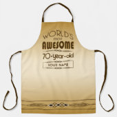 金ゴールド第70誕生祝い世界最高の素晴らしい エプロン (正面)