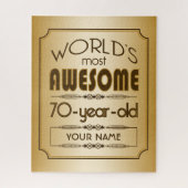 金ゴールド第70誕生祝い世界最高の素晴らしい ジグソーパズル (縦)