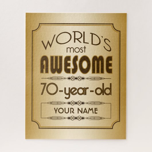 金ゴールド第70誕生祝い世界最高の素晴らしい ジグソーパズル (縦)