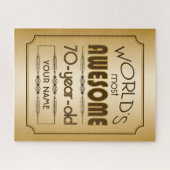 金ゴールド第70誕生祝い世界最高の素晴らしい ジグソーパズル (横)