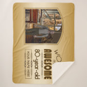 金ゴールド第80誕生日の世界最高ののカスタム写真枠 シェルパブランケット (正面)