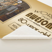 金ゴールド第80誕生日の世界最高ののカスタム写真枠 シェルパブランケット (3/4)