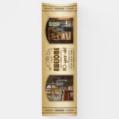 金ゴールド第80誕生日の世界最高ののカスタム写真枠 横断幕 (縦)