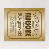 金ゴールド第80誕生祝い世界最高の素晴らしい ジグソーパズル (横)