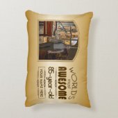 金ゴールド第85誕生日の世界最高ののカスタム写真立て アクセントクッション (裏面(縦))