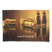 金ゴールド箇条書きカートパーソナライズされたリッジ射撃、 発砲 枕カバー (正面)