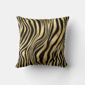 金ゴールド箔とモノグラム付きゼブラ印刷 クッション (裏面)