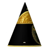 金ゴールド箔と黒の扉でイエス パーティーハット (左)